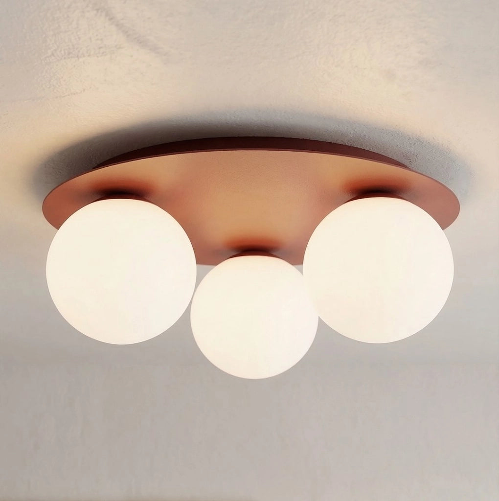 Lampada da soffitto SOLAR 3 sfere vetro bordeaux E14 Emibig