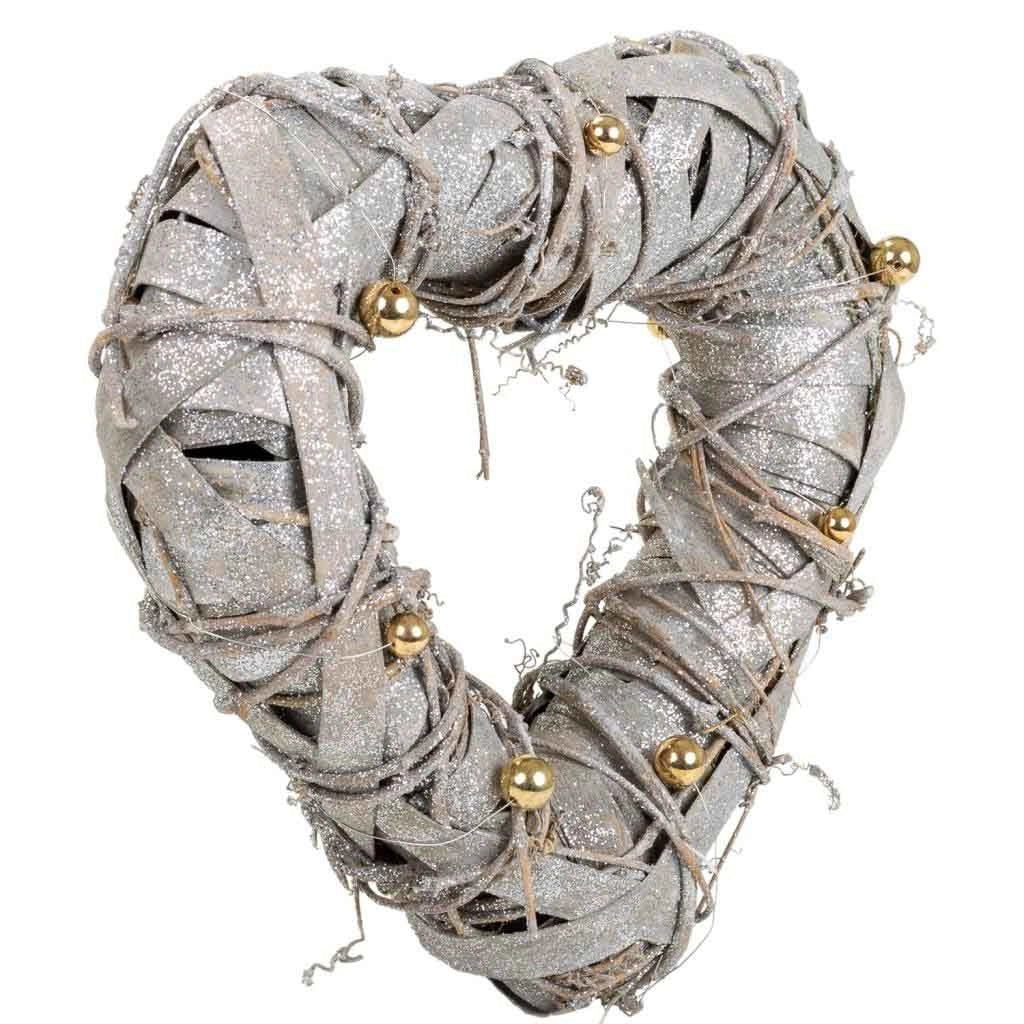 Decoro cuore in argento d29x28x8h