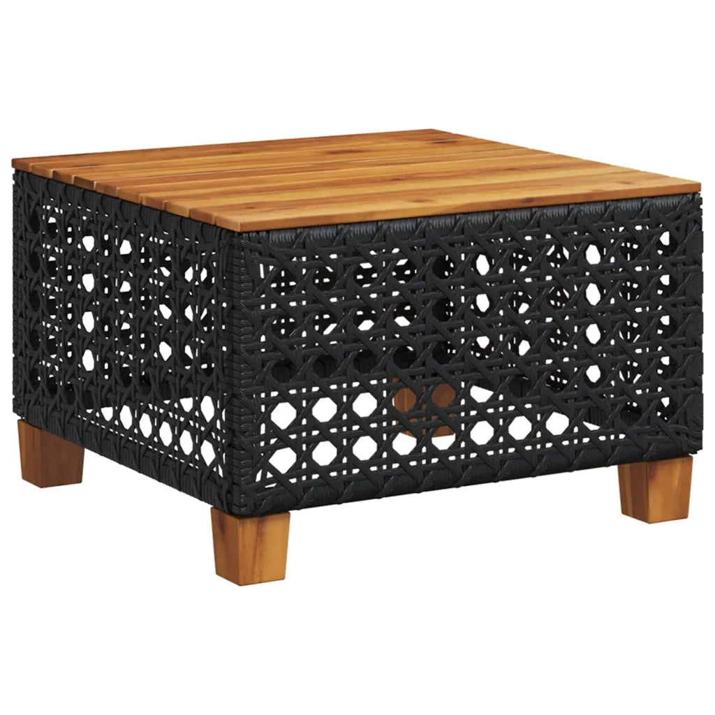Set Divani da Giardino 9 pz con Cuscini Nero in Polyrattan