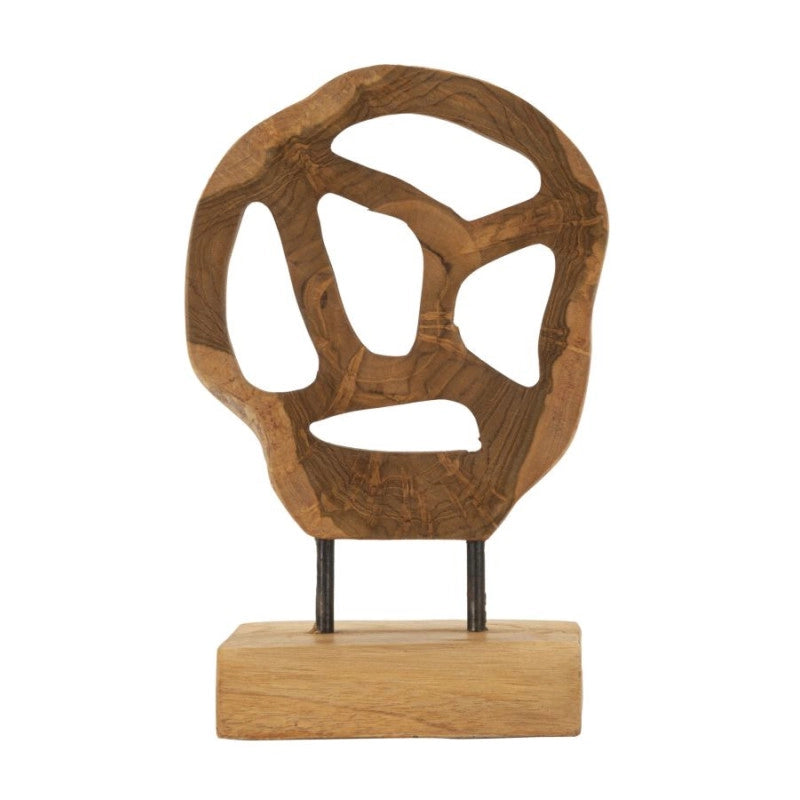 Scultura Lubang In Teak Riciclato cm 18x10x27 (pezzi Unici - Non Ripiani In Serie)