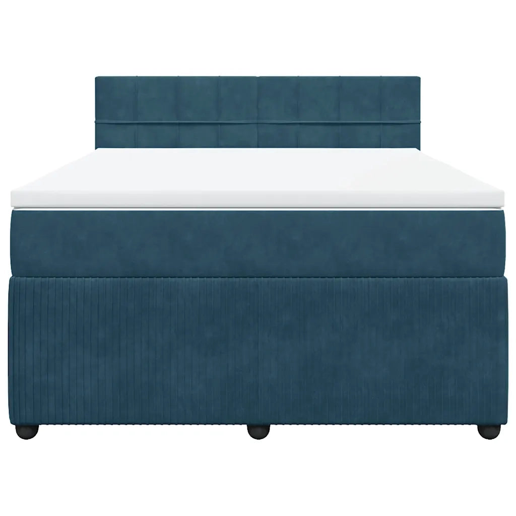 Giroletto a Molle con Materasso Blu 160x200 cm in Velluto 3287786