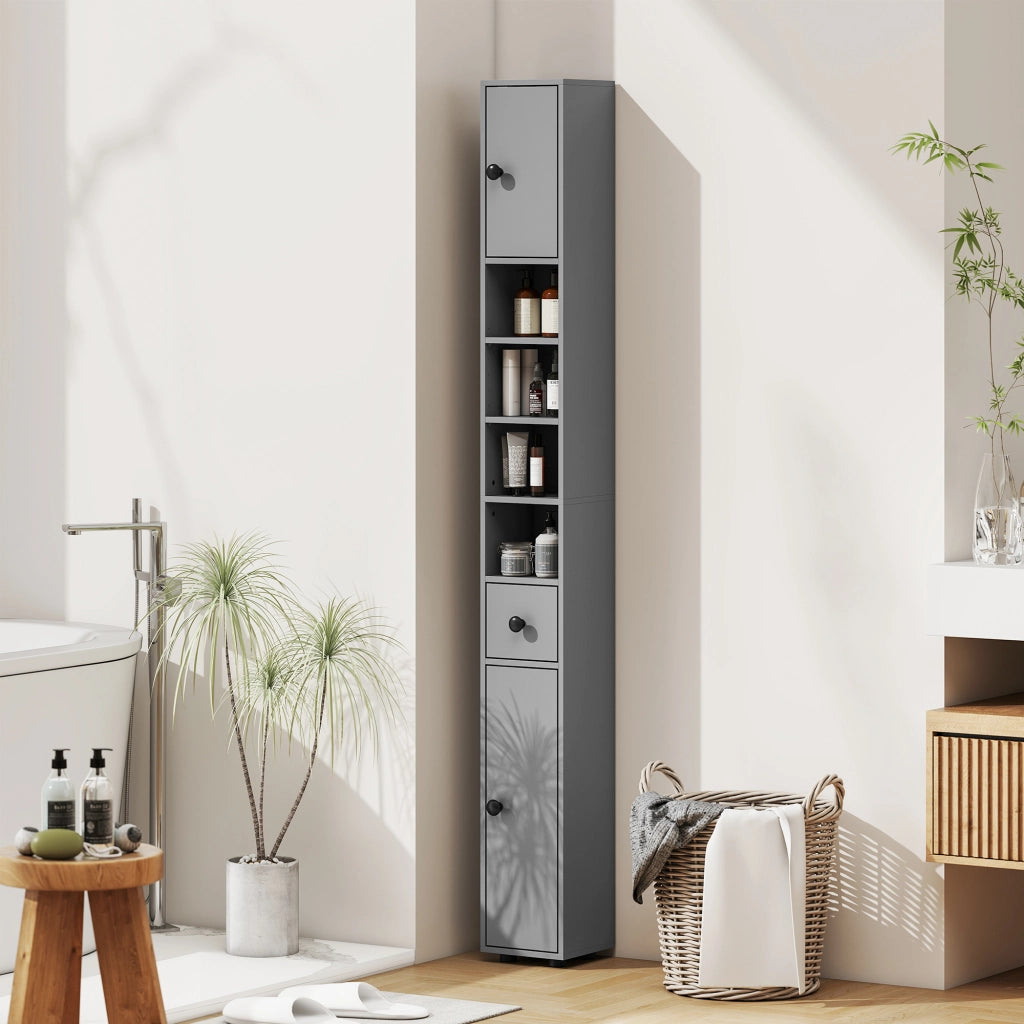 Armadietto Bagno con Cassetto e Ripiani ¨C Minimal ¨C Grigio 60x30x30
