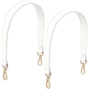 Borsa da spalla in pelle PU per donna, 48cm, maniglione corto, 2,5 cm di larghezza, cinturino in pelle con chiusura a girocollo e clip per borsa da spalla DIY (bianco)