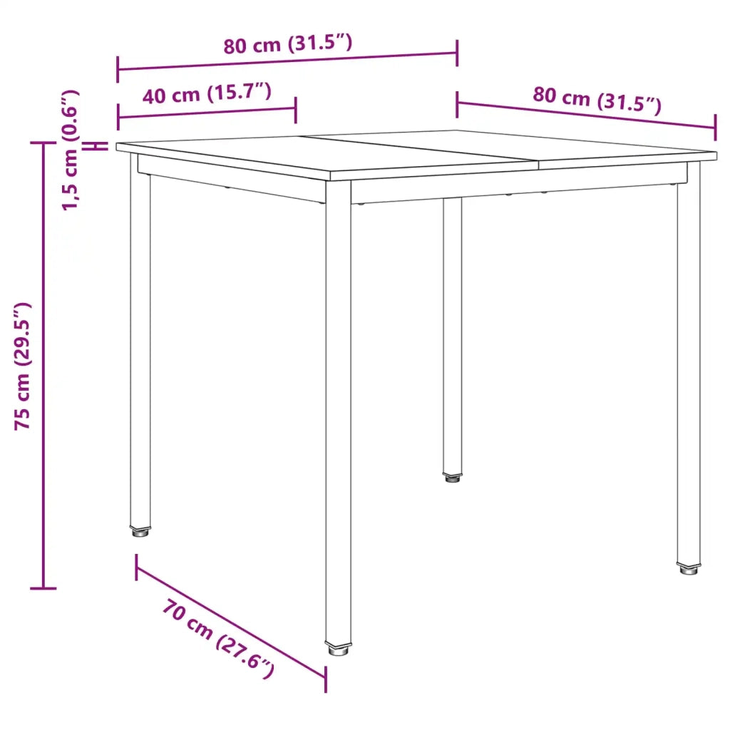 Tavoli da pranzo 80 x 80 x 75 cm Legno ingegnerizzato Quadrato 892631