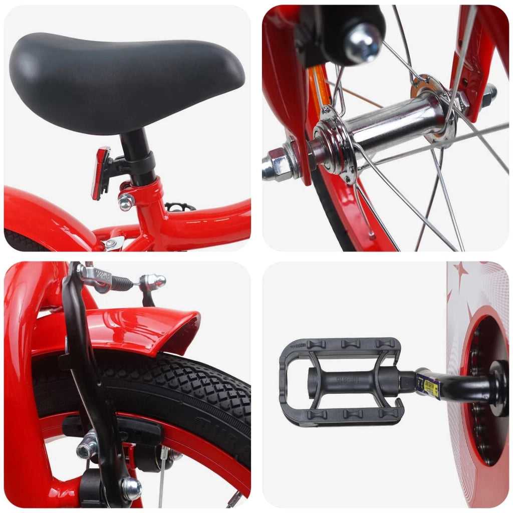 Bicicletta per Bambini 16 Pollici per bambini di 4-6 anni Rosso 42009383