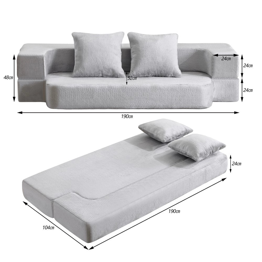 Divano Letto Trasformabile ¨C Xylo ¨C Grigio Chiaro
