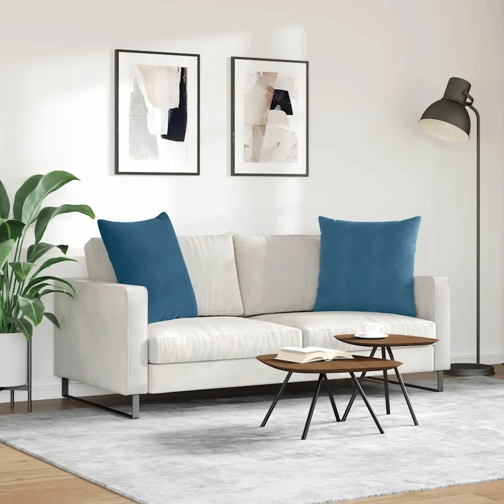 Cuscini da Divano 2 pcs Blu 80 x 80 cm Tessuto in Cords 42014056