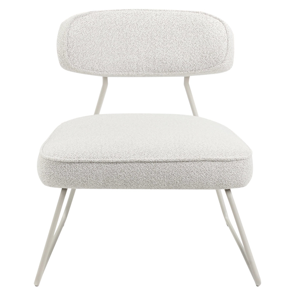 Set di 2 poltrone in tessuto bianco sporco con gambe in metallo senza braccioli Soggiorno moderno
