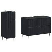 Set di Armadi da Bagno da 2 Pezzi ZWOLLE Nero 3417676