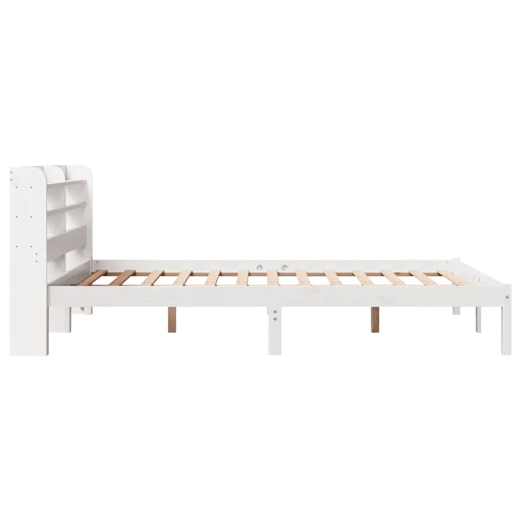 Letto senza Materasso-Struttura Letto Bianco 160x200 cm Legno Massello di Pino 912315