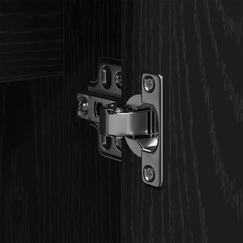 Set di mobili per il bagno 2 pcs Nero Legno multistrato 3334329