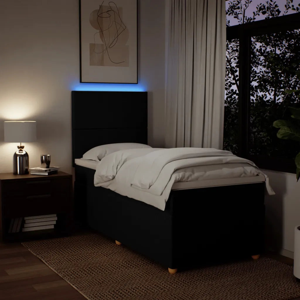 Giroletto a Molle con Materasso Nero 80x200 cm inTessuto 3293402