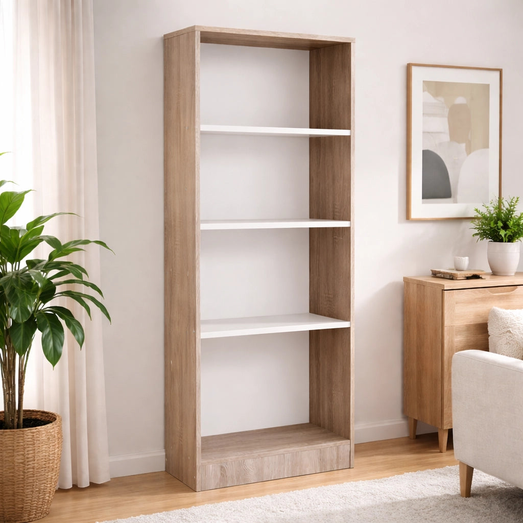 LIBRERIA BICOLORE 4 RIPIANI 60x24x170 cm