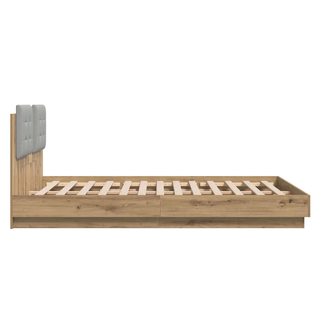 Struttura letto con testata-Giroletto Rovere artigianale 140 x 200 cm