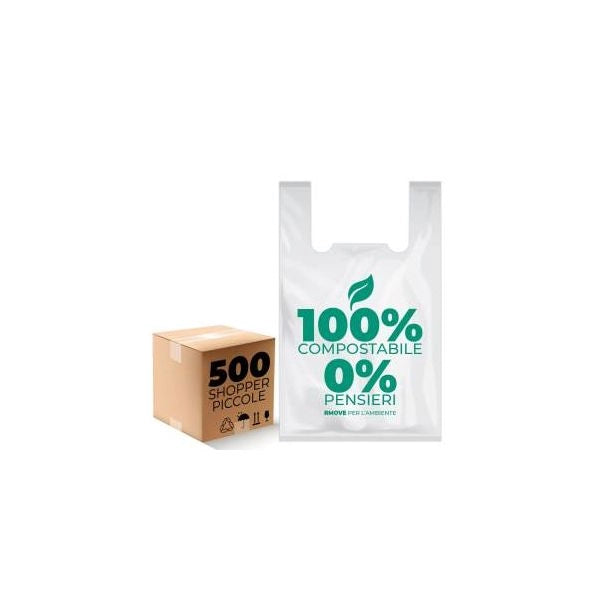 Rmove buste shopper biodegradabili 27x50cm 500/pz  mc - RM-BGBIO27MC