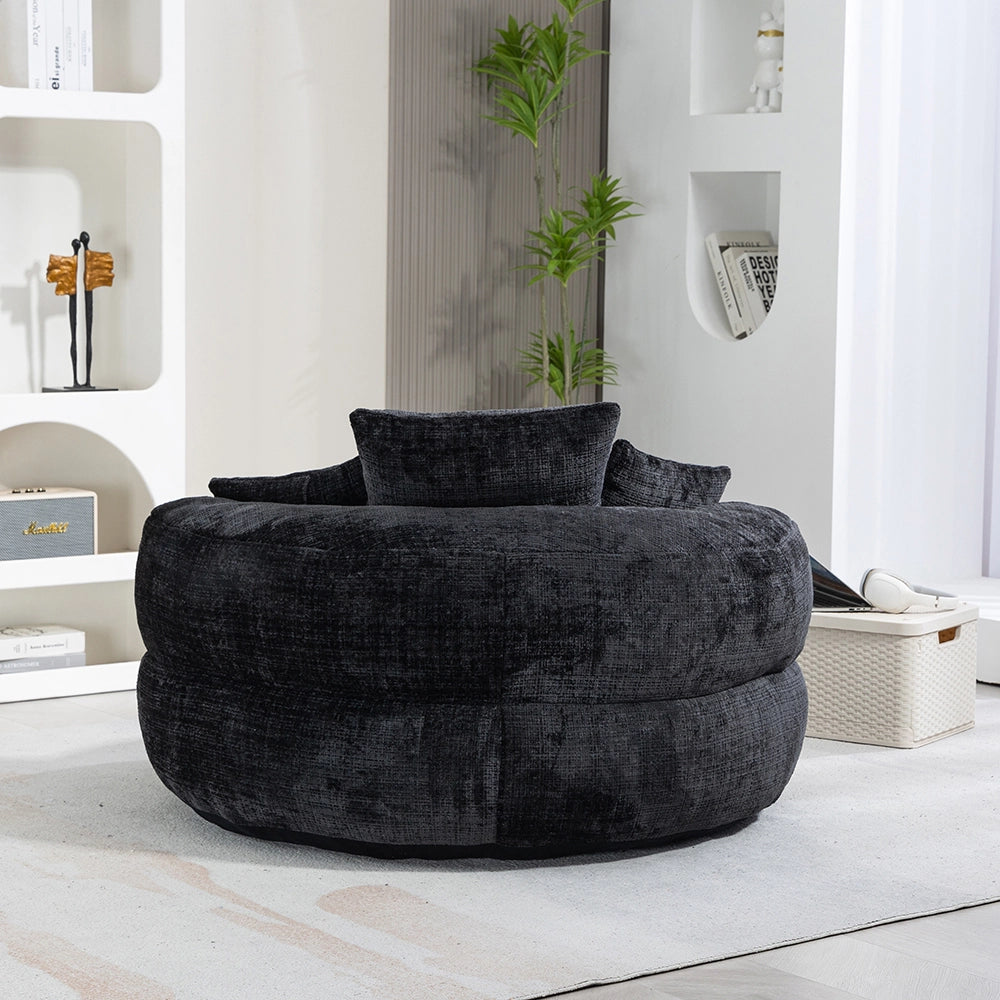 Chaise longue - Xylo - gaming chenille nero con 3 cuscini