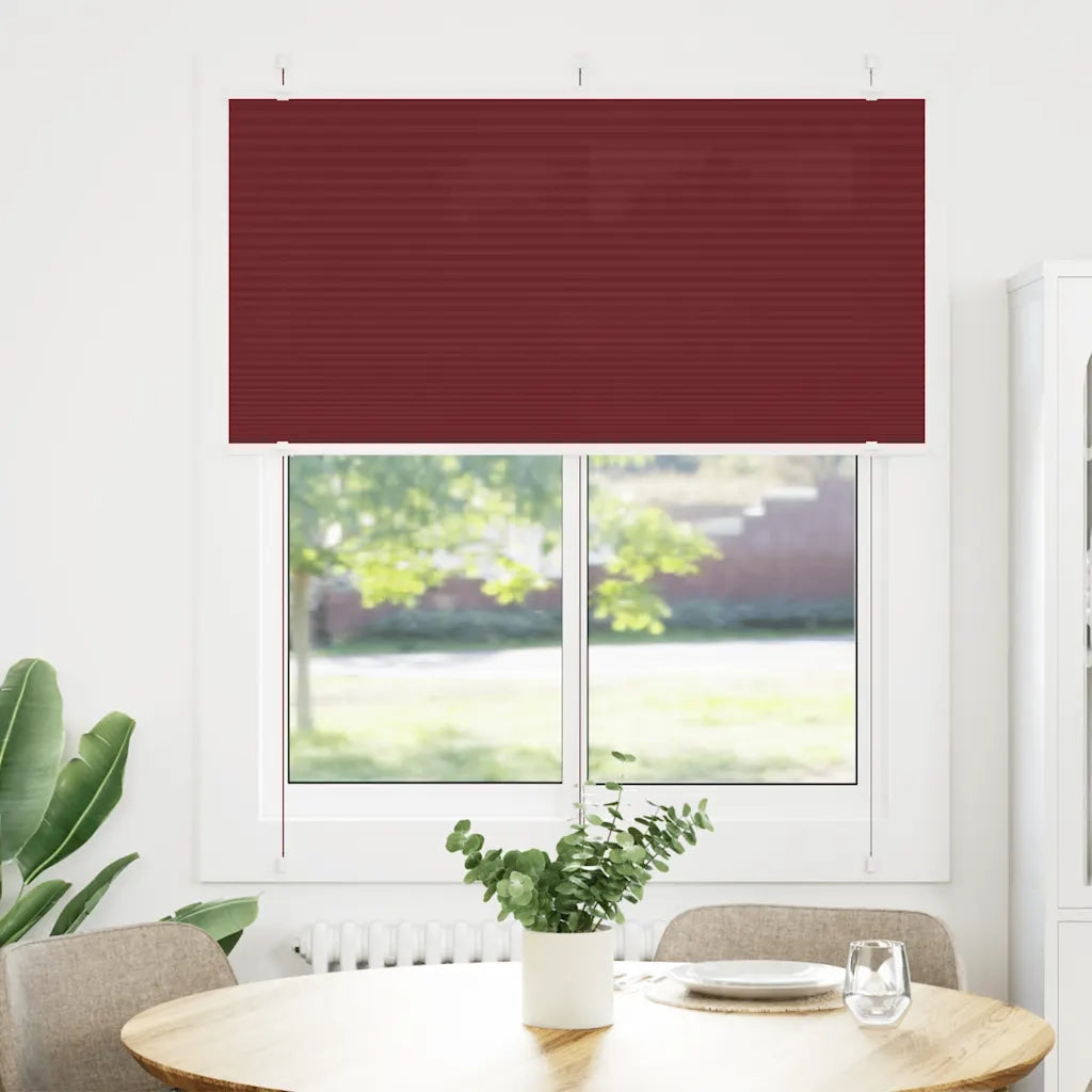 Tenda Plissettata Rosso Bordeaux 115x150 cm Larghezza Tessuto 4015248