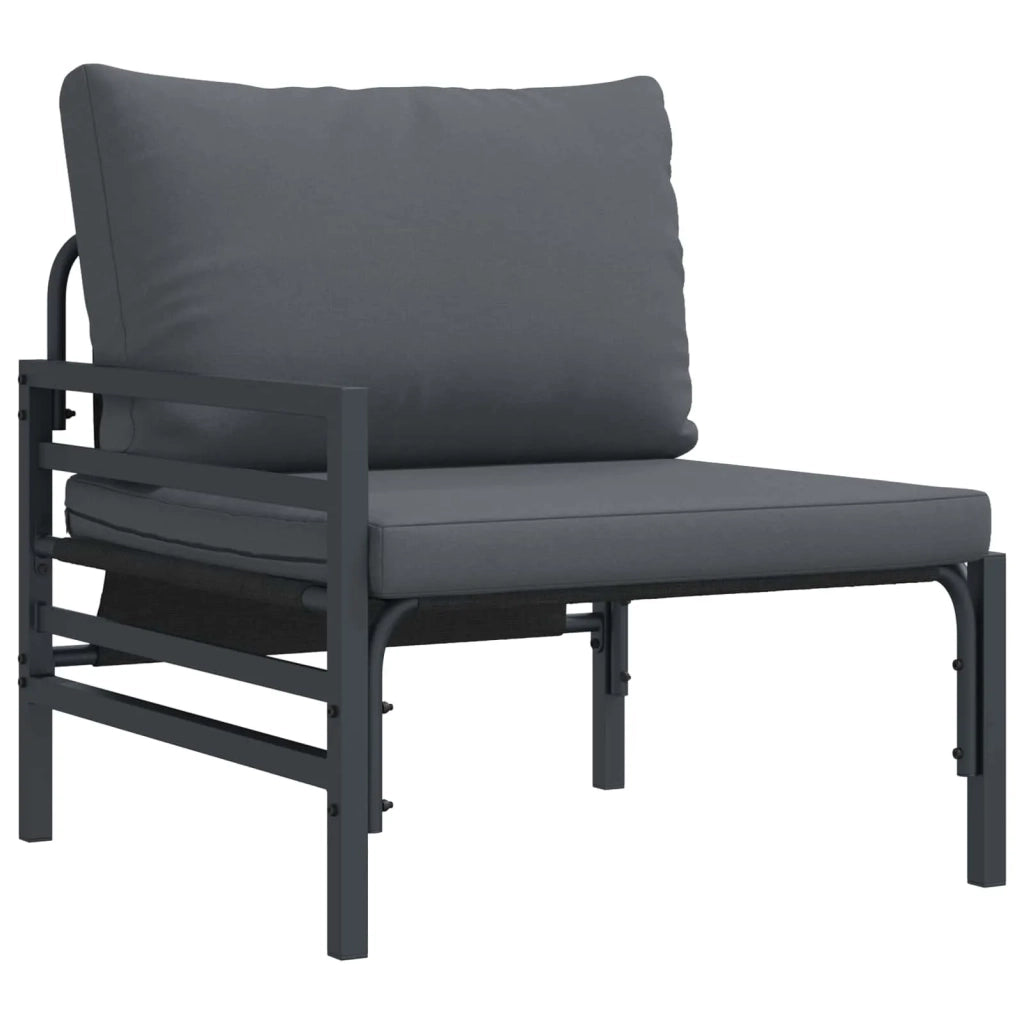 Set Divano da Giardino con cuscino 12 pcs Nero Acciaio 3378972