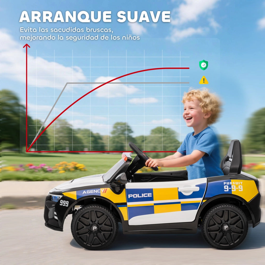 Auto Polizia Elettrica per Bambini ¨C zephmum ¨C Multicolor 96x60x45cm