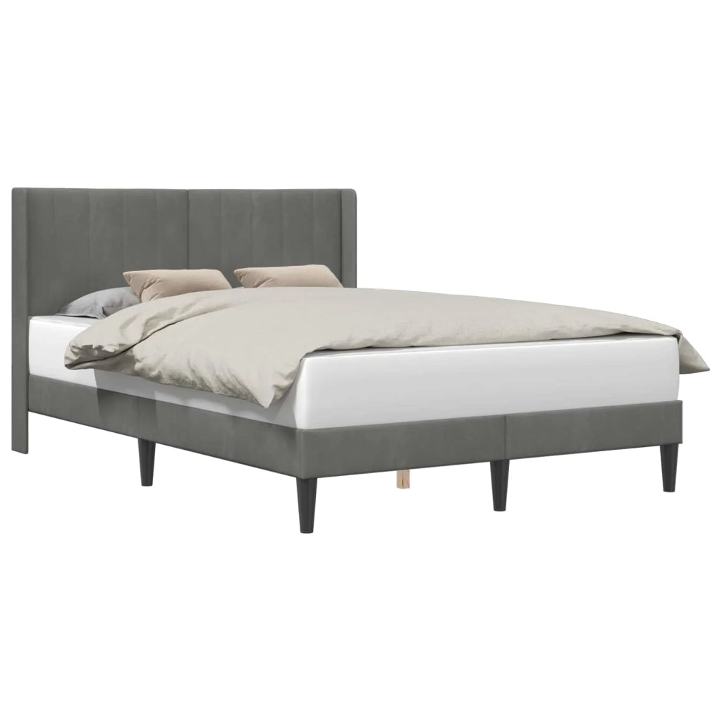Struttura del letto-Giroletto Grigio Scuro 120 x 190 cm Velluto 706929