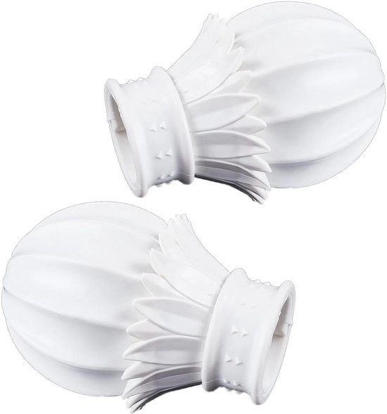 2 pezzi di capocorda decorativi per sostituzione - Testa di prugna - Diametro interno 29 mm - Capocorda per asta di tenda a palla - Per tappi di passaggio per tende.