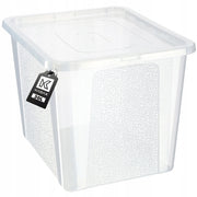 Contenitore in plastica KADAX da 30 litri con coperchio, trasparente e richiudibile, grande scatola