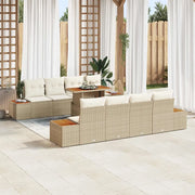 Set da Pranzo per Giardino con cuscino 9 pcs Beige e Crema 3350053