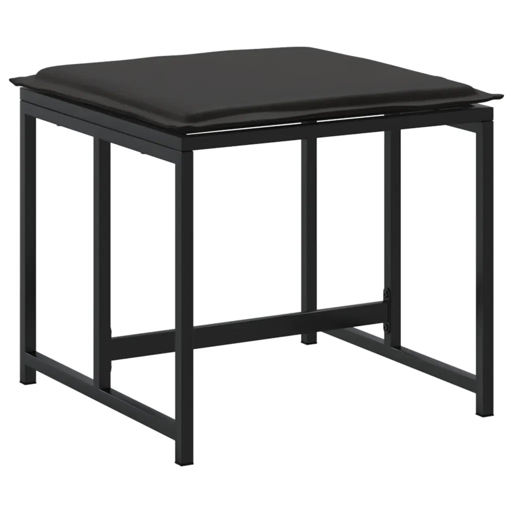 Sgabelli da Giardino con Cuscini 4 pz Neri Acciaio e Textilene CFW4361033
