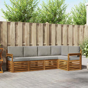 Set divano sezionale con cuscino 5 pcs Grigio Naturale e Chiaro 3374796
