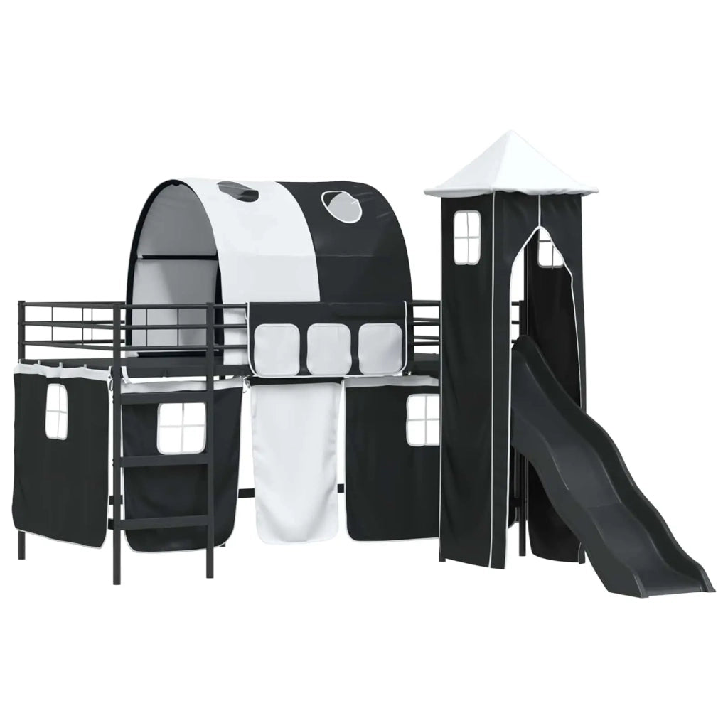 Struttura del letto loft per bambini Nero 100 x 200 cm Metallo 42020874