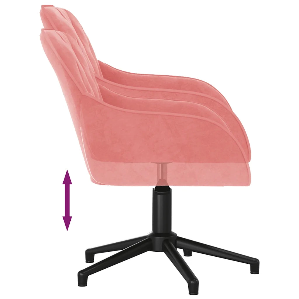 Sedia Girevole da Ufficio | Sedia da Gaming Rosa in Velluto