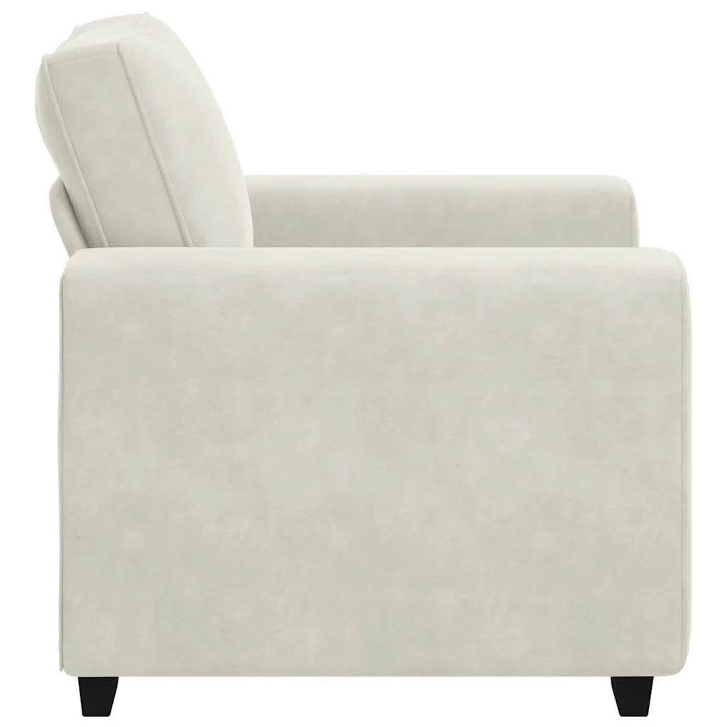 Divano | Divano da soggiorno | Sofa Sedia Crema 100x77x82 cm Velluto