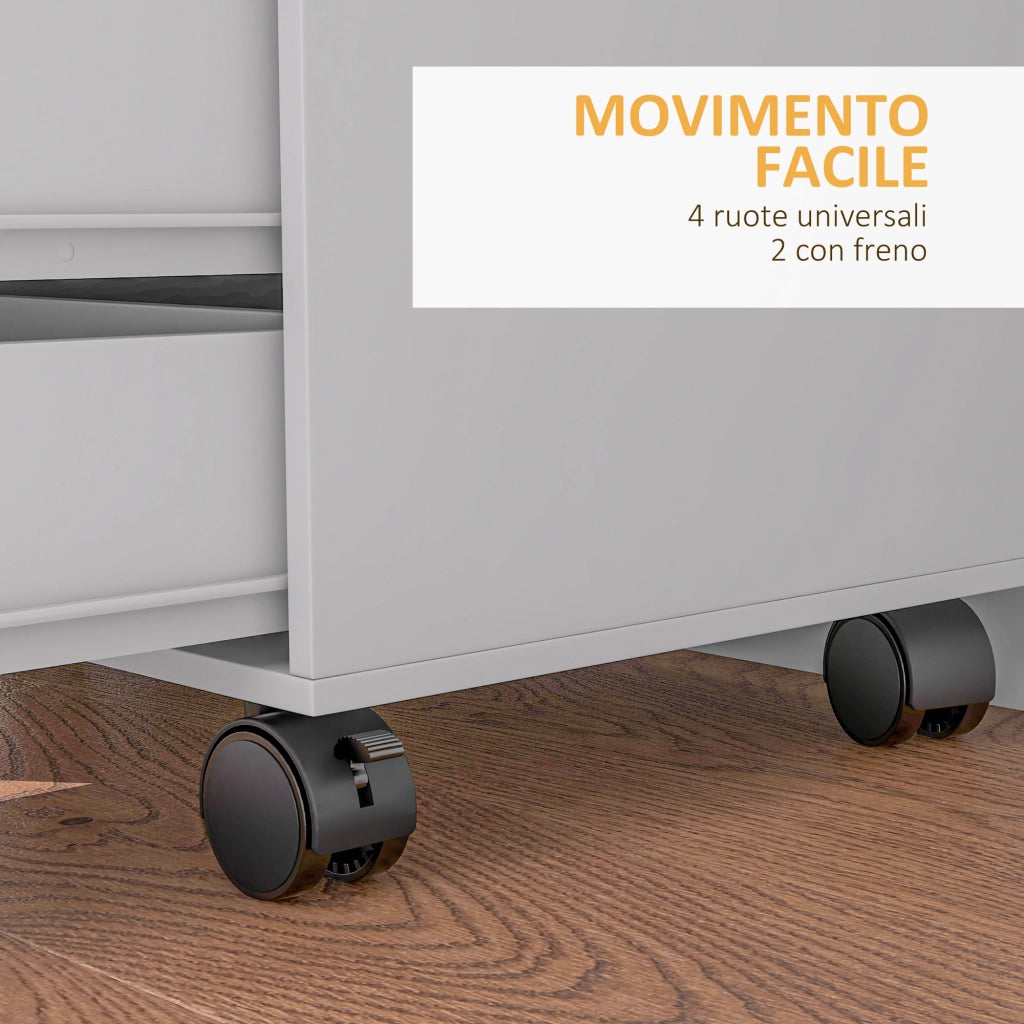 Cassettiera Laterale con Ripiano Regolabile ¨C zephmum ¨C Bianco 60x40x80
