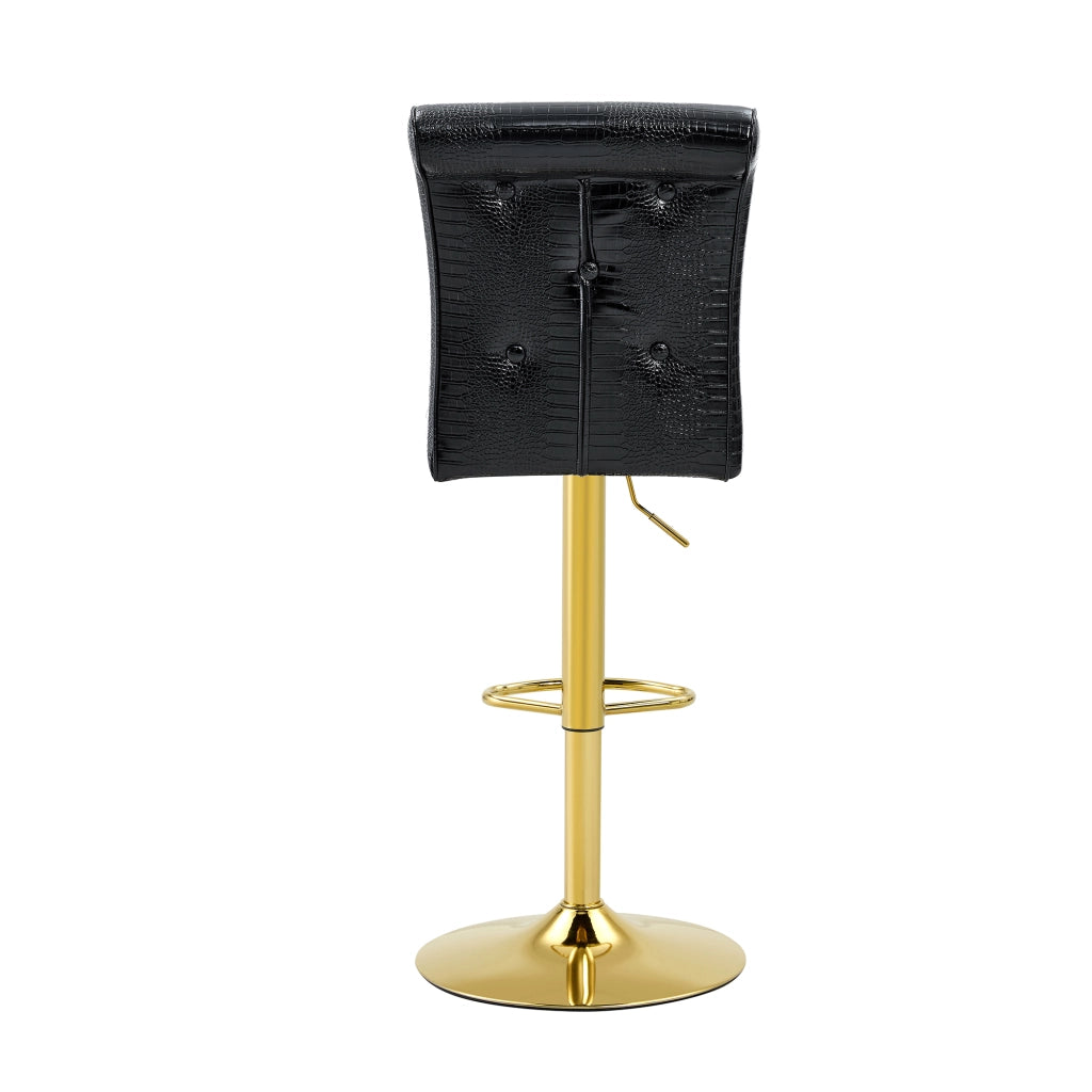 Sedie da Bar Vintage ¨C MINIMAL ¨C Similpelle Nera, Design con Cristalli, Set 2 Pezzi