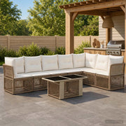 Set Divano da Giardino 8 pz Beige polyrattan 3436476