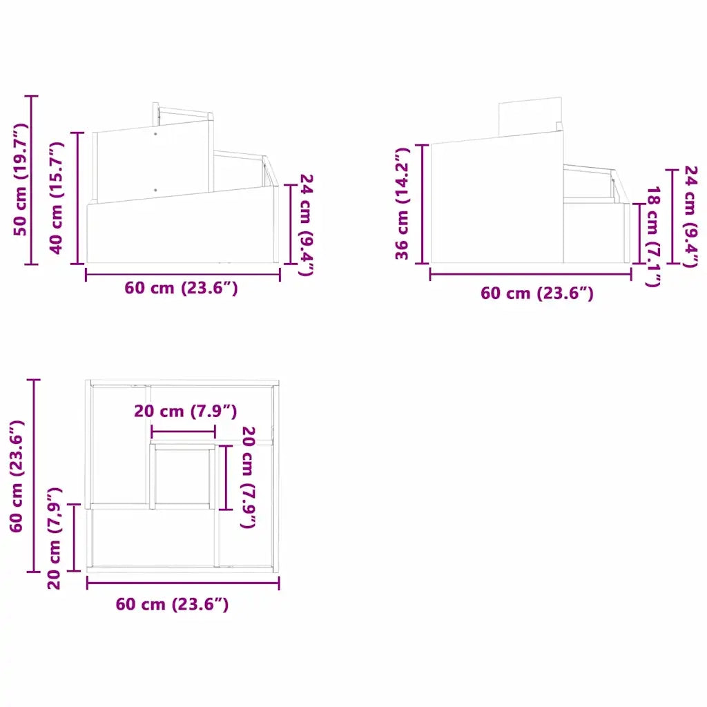 Vaso da giardino Bianco 60 x 60 x 50 cm 873572