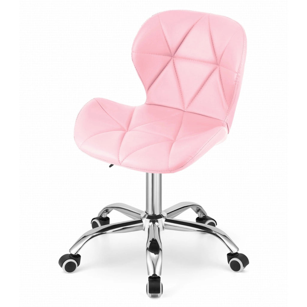 Sedia da ufficio girevole Avola in ecopelle rosa