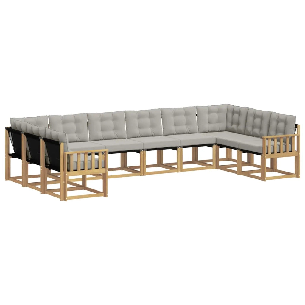 Set di divani da esterno 10 pcs Bianco e Grigio Chiaro 3389905