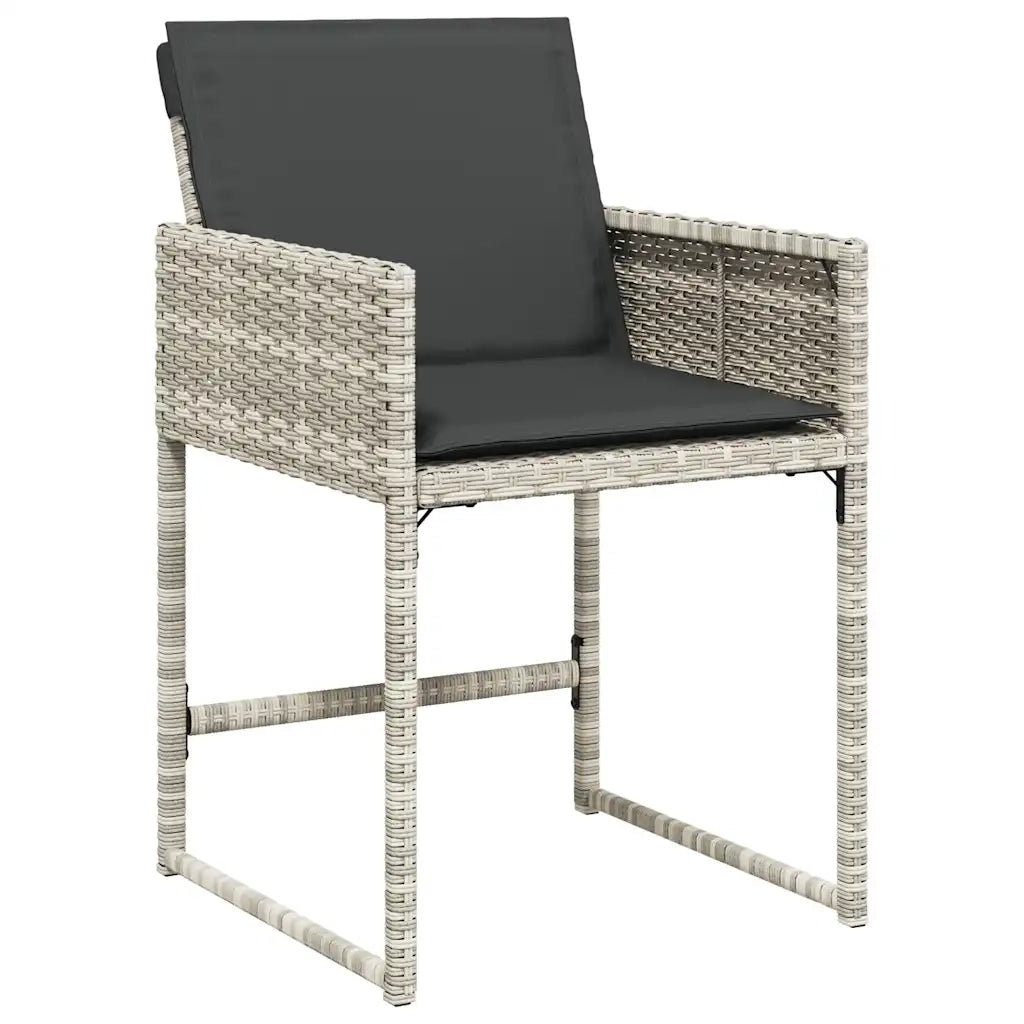 Set da Pranzo da Giardino 17pz con Cuscini Grigio in Polyrattan 3278194