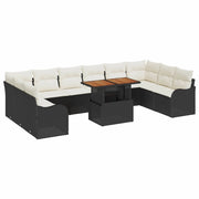 Set Divano da Giardino 11 pcs Nero Poly Rattan 3358245