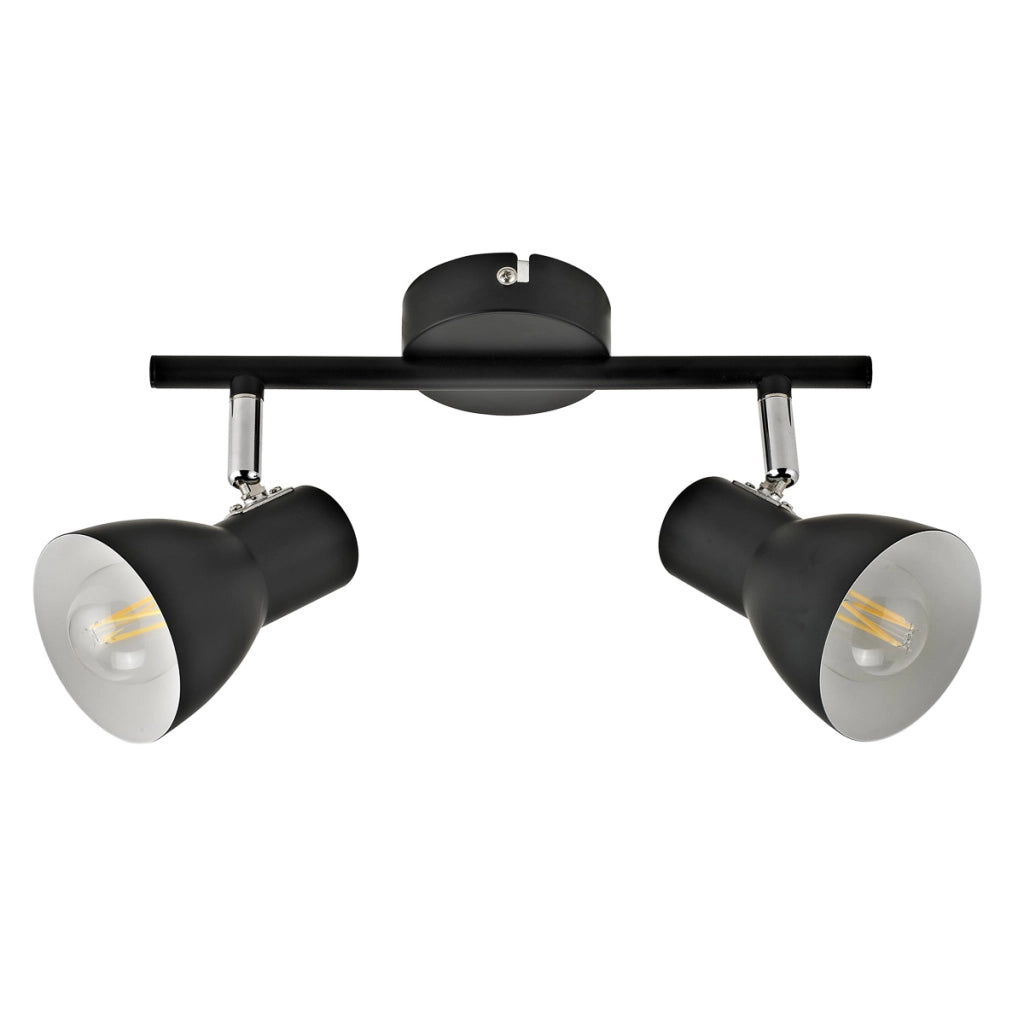 Faretto soffitto moderno doppio nero orientabile E14 Italux