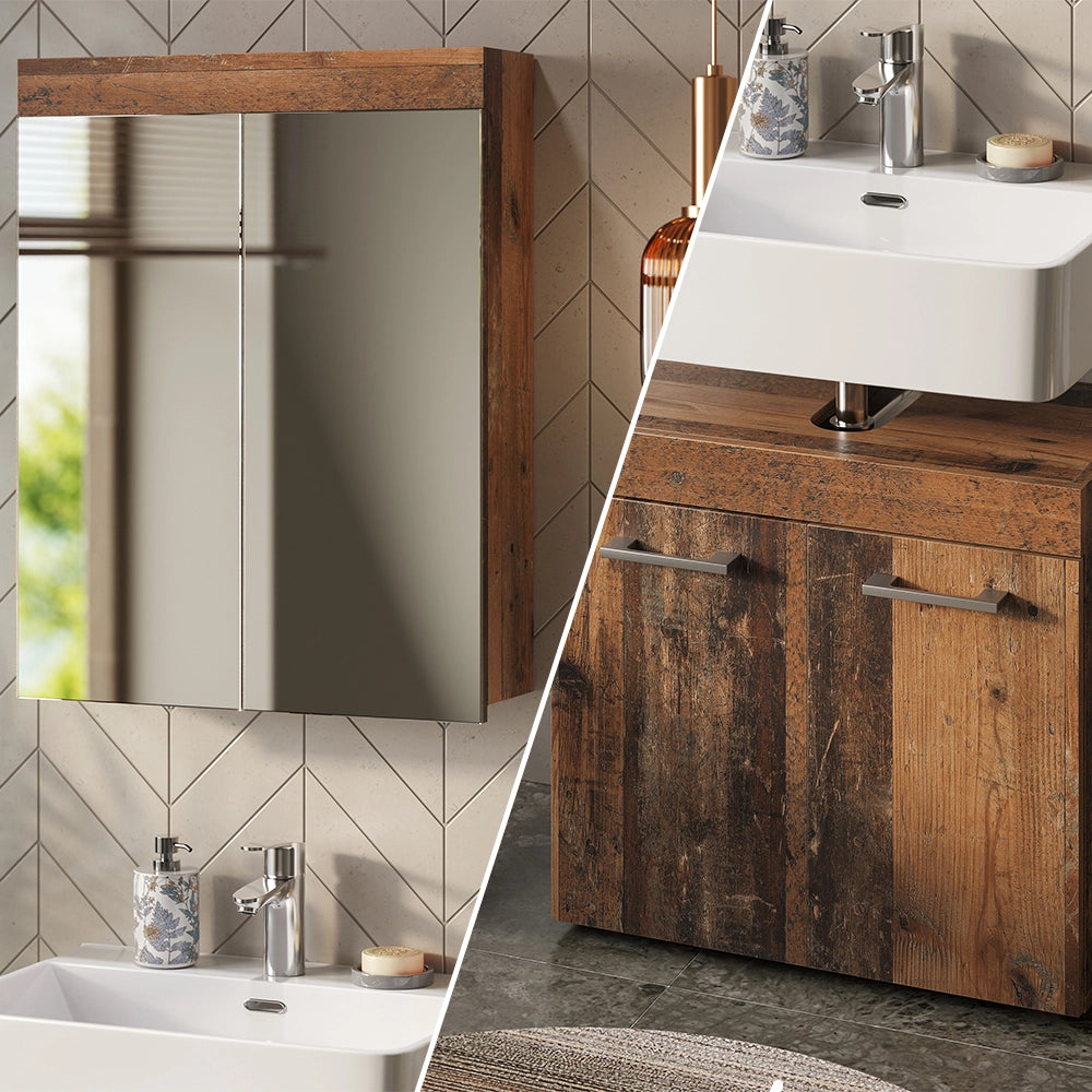 Vicco Set di mobili da bagno Oldstyle 2 parti