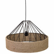 Lampada soffitto corda e metallo marrone 52x52x35h cm