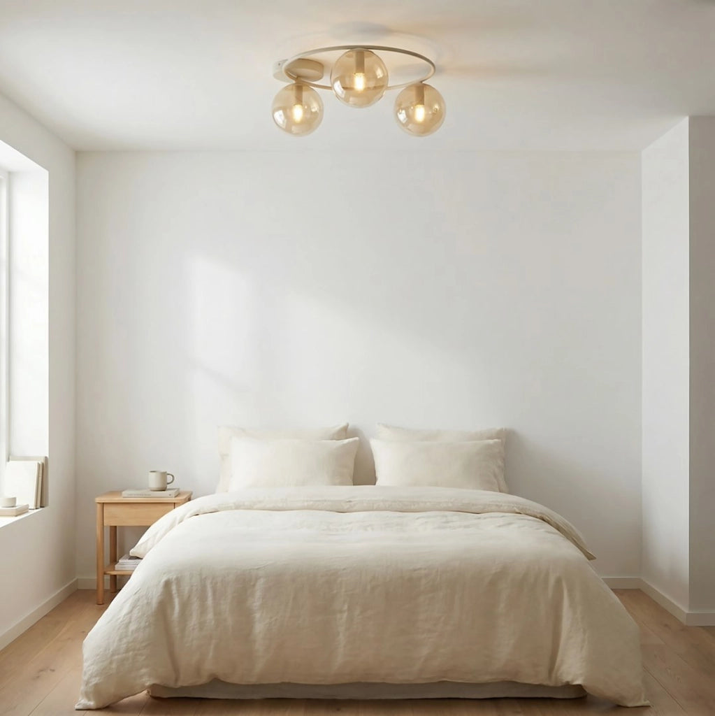 Lampada da soffitto SOPRA 3xE14 vetro beige Emibig