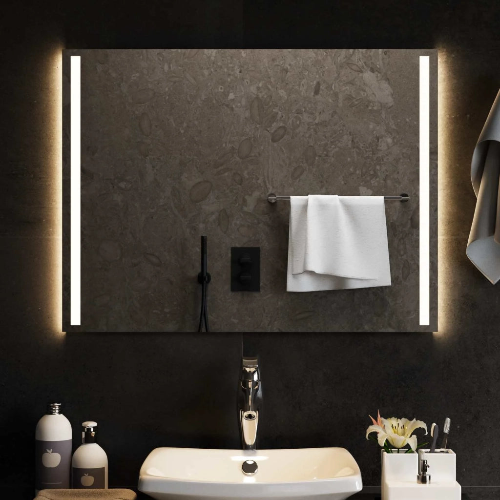 Specchio da bagno LED Trasparente 80 x 60 cm vetro temperato 42045799