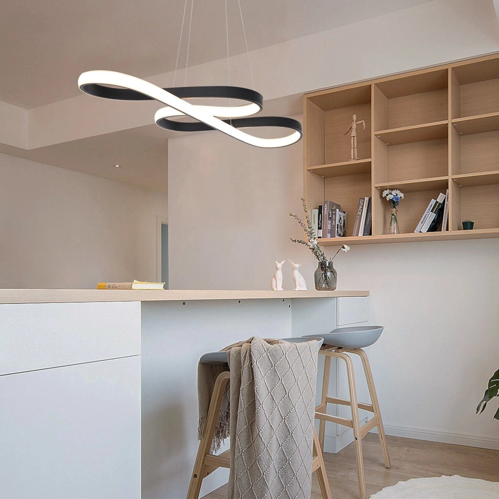 Lampada a sospensione ZMH LED nera moderna dimmerabile 47W per sala da pranzo