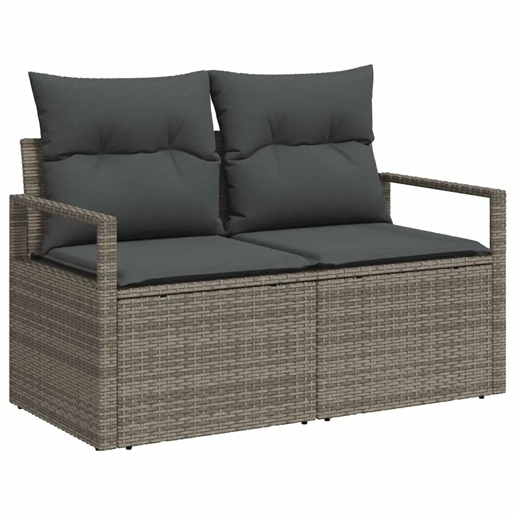 Set Divano da Giardino 8 pcs Grigio polyrattan