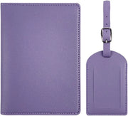 Set di portachiavi e etichetta di bagaglio personalizzabile, portachiavi in pelle PU, regalo ideale per accessori di bagaglio da viaggio, perfetto per viaggi di lavoro.
