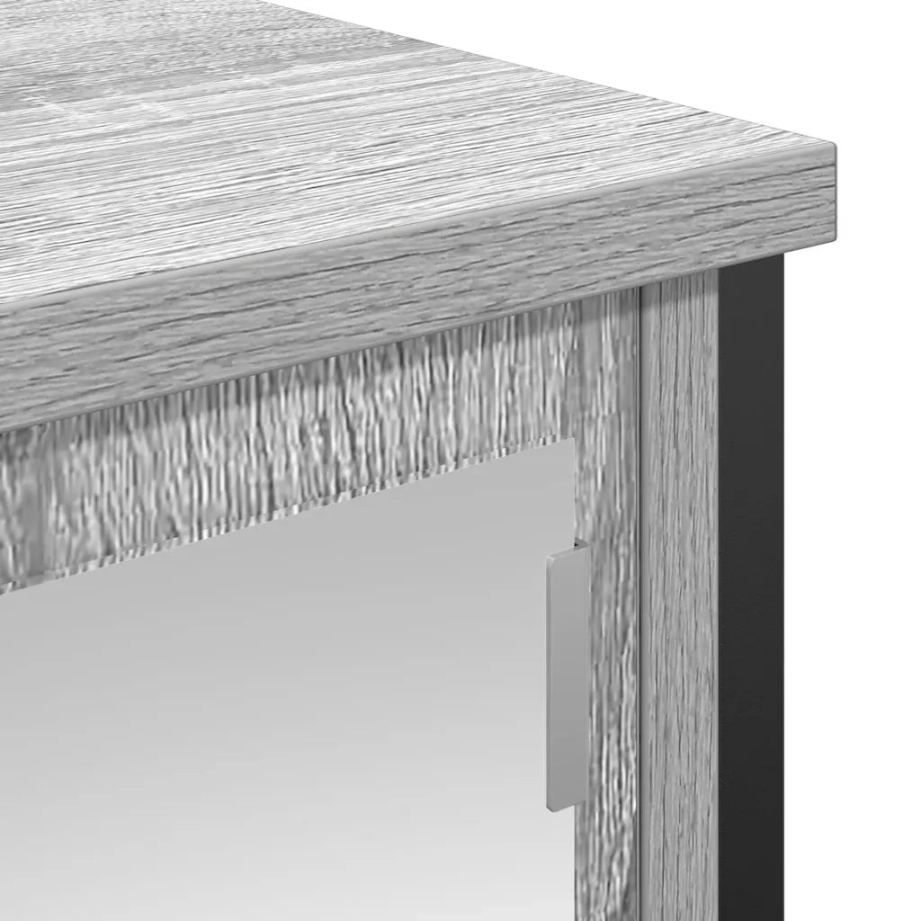 Pensile da Bagno con Specchio-Mobile bagno con specchio Grigio Sonoma 60x21x60 cm