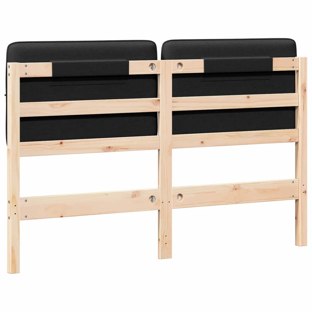 Testiera imbottita Marrone e Nero 150 cm Pino massello 880120